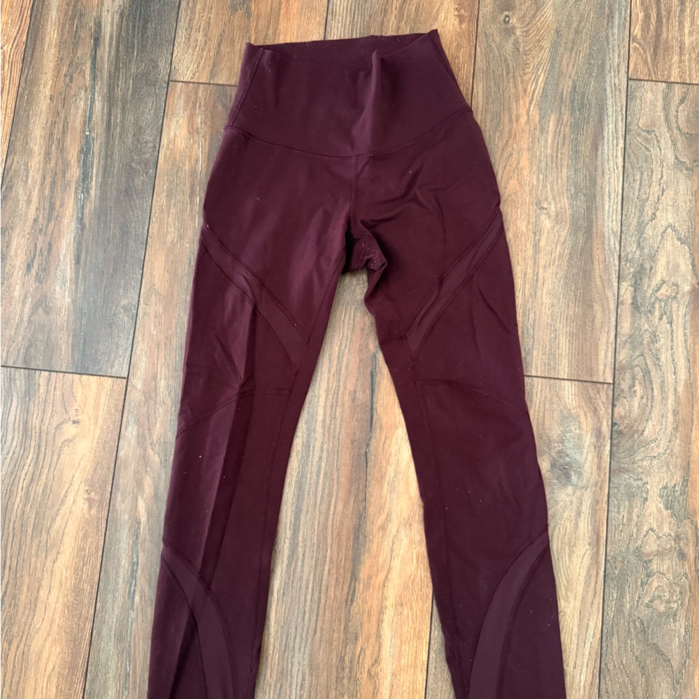 Lululemon Burgundy Cutout Leggings Size 4